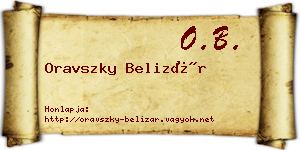 Oravszky Belizár névjegykártya